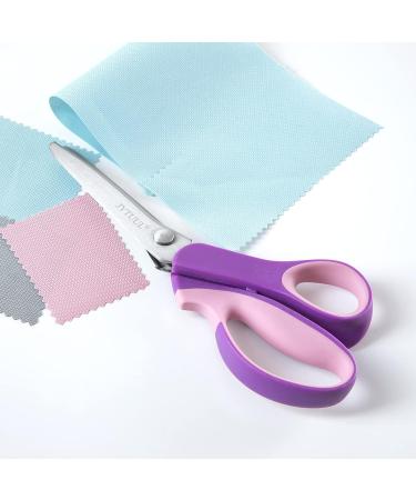JYTUUL 9.25 Inch Pinking Shears  Sharp Stainless Steel Zig Zag Scissors for Fabric Paper Leather  Comfort Grip Handled Professional Fabric Craft Sewing Dressmaking Scissors (Serrated  Purple) - Buy Online on GoSupps.com