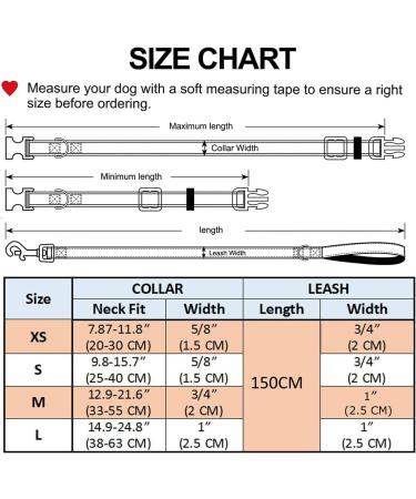Mihqy Christmas Dog Collar & Leash Set | Adjustable High-Quality Dog Collar for Small Medium & Large Dogs (XS 20-30 cm) - Buy Online on GoSupps.com