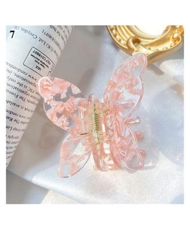 Bapao hair clips sweet fairy butterfly shape hair clips marble leopard print hair clips women acrylic hairpins barrettes hair jewelry gift (color: 7)