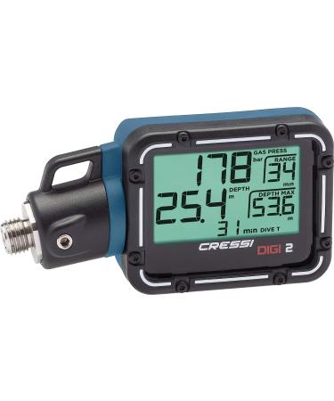 Cressi Scuba Diving Pressure and Depth Gauge - Easy-to-Read Design - Digi2 - Blue - Buy Online on GoSupps.com