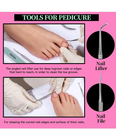 FANDAMEI Nail Files Set with Cuticle Remover and Manicure Tools - 12 Pcs Buffer Blocks for Natural Nails Pink - Buy Online on GoSupps.com