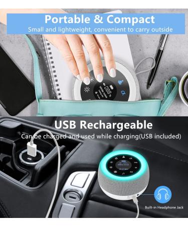 2-in-1 White Noise Machine Baby with Night Light | 32 Soothing Sounds | USB Rechargeable | Perfect for Adults & Kids | Sleep Sound Machine for Sleeping, Travel, Office - Buy Online on GoSupps.com