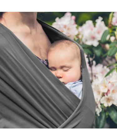 Baby Wrap Carrier for Newborns up to 35 lbs, Easy-to-Wear Infant Carrier - Dark Gray - Buy Online on GoSupps.com