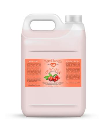 Natural Born Oils Rosehip Seed Oil 1 Gallon Organic Carrier Oil Cold-Pressed Nutrient-Rich Excellent for Radiant Skin Lustrous Hair