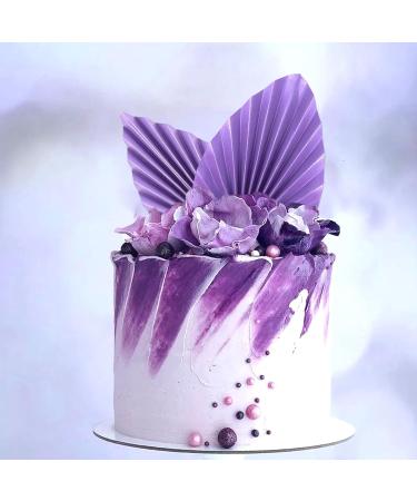 Blumomon 4 Pcs Purple Palm Fan Cake Toppers Palm Leaf Cake Toppers Palm Spear Leaf Cupcake Toppers Birthday Party Wedding Supplies Baby Shower Cake Decorations - Buy Online on GoSupps.com