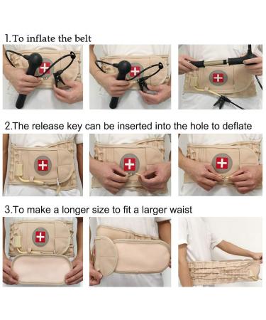 Taitute Lordosis Support Belt | Inflatable Back Decompression Device for Men & Women | Lumbar Tension Relief Fits Waist 29-49 Inches - Buy Online on GoSupps.com