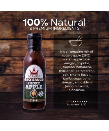 Poppamies Smoky Apple BBQ Sauce - Smoked Chili & Fresh Apples - Mild Spiciness - 410g - Buy Online on GoSupps.com