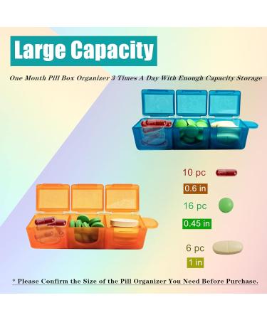 Monthly Pill Organizer for Vitamins & Medications - 3 Times a Day 30/31 Days - Ideal for Fish Oil & Supplements - Multi-Colored Convenience - Buy Online on GoSupps.com