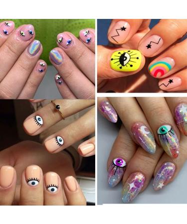 Evil Eye Nail Art Stickers Decals - 3D Self-Adhesive Nail Supplies for Women - Witch Nail Design - 6 Sheets - Buy Online on GoSupps.com