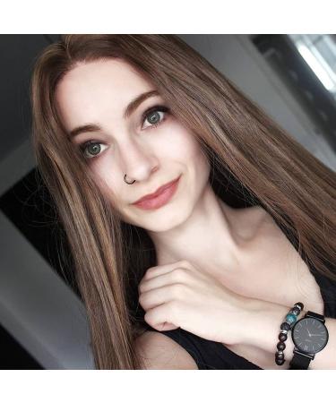 Atayou Long Brown Lace Front Wig for Women - Natural Straight Synthetic Dark Brown Hair Wig - 12x3 Inch Middle Part - Buy Online on GoSupps.com