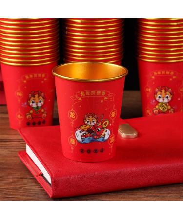 Set of 50 Paper Drinking Cups Dragon Theme Paper Beverage Cups Throwaway Paper Cups Suitable for Party and Gatherings - Buy Online on GoSupps.com