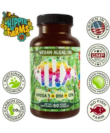 Vegan Omega 3 Algae Oil with DHA EPA - The Ultimate Fish-Less Oil Blend - Buy Online on GoSupps.com