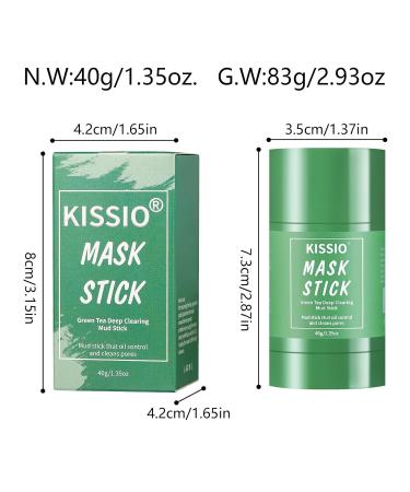 KISSIO Green Tea Mask Stick - Blackhead Remover & Deep Pore Cleansing Face Mask with Volcanic Mud Natural Cruelty-Free for All Skin Types 1.35oz - Buy Online on GoSupps.com
