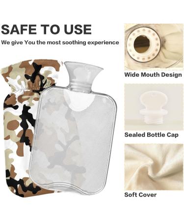 Hot Water Bottle 2L with Camouflage Cover | Desert Hot Water Bag for Pain Relief & Winter Warmth - Buy Online on GoSupps.com
