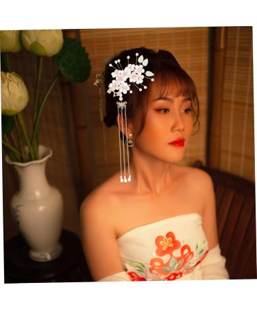 minkissy 2 Pairs Antique Hairpin Headdress Chinese Hanfu Vintage Chinese Hair Clip Wedding Hair Floral Hair Pin Hanfu Tassel Clip Chinese Hair Comb Hair Charms Crystal China Pearl Bride - Buy Online on GoSupps.com