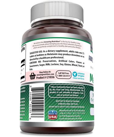 Amazing Formulas Melatonin Supplement | Unflavored | 5 Mg | 180 Tablets | Non-GMO | Gluten Free | Made in USA - Buy Online on GoSupps.com