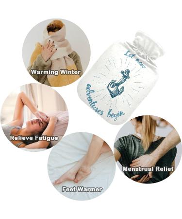 Naanle Vintage Sea Anchor Hot Water Bottle - 1L Transparent Cover for Pain Relief & Therapy | Ideal for Bed Hands & Feet - Buy Online on GoSupps.com