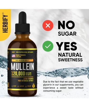Mullein Drops - Lung Cleanse & Immune Support - Made in USA - 4 Oz - Herbal Respiratory Supplement - Buy Online on GoSupps.com