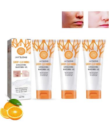 Gel exfoliant exfoliant pour le visage pour femme gel claircissant et claircissant gommage l'orange pour le visage des femmes r duit les taches de peau nettoyage en profondeur et lissage pour 3 pi ces.