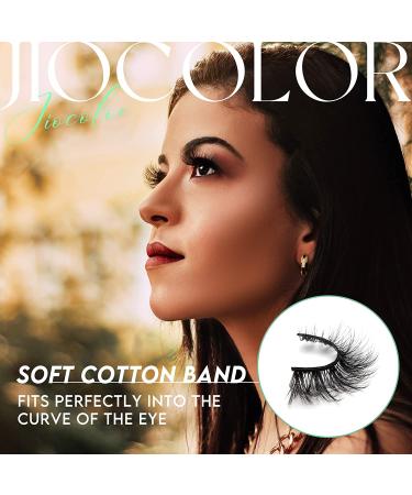 Jiocolor Fluffy False Eyelashes 7 Pairs - 3D 6D Long Wispy Natural Look Faux Mink Lashes - Pack X23 - 11mm-17mm - Buy Online on GoSupps.com