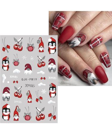 Christmas Nail Stickers 9 Sheets Self-Adhesive Nail Decal Snowman Snowflake Nail Art Decoration Design Supplies - Buy Online on GoSupps.com