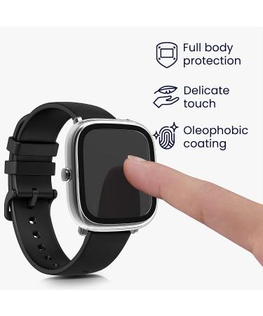 kwmobile Huami Amazfit GTS 2 Mini Cover Set - Tempered Glass with Plastic Frame - Dark Blue/Transparent (2-Pack) - Buy Online on GoSupps.com