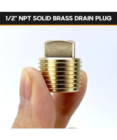 2 Pack 1/2 Inch NPT Solid Brass Boat Drain Plugs - Garboard Drain Plug for Most Boat Hulls - Buy Online on GoSupps.com