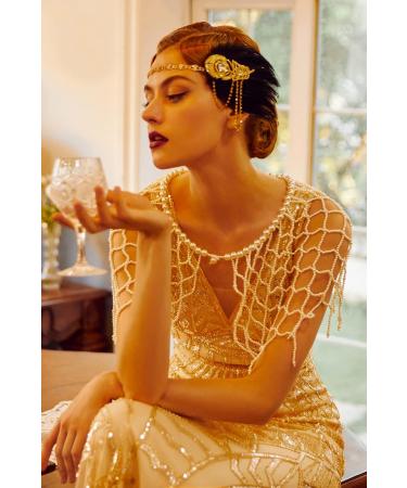 BABEYOND 1920s Flapper Gatsby Headband - Gold Crystal Costume for Women - Buy Online on GoSupps.com