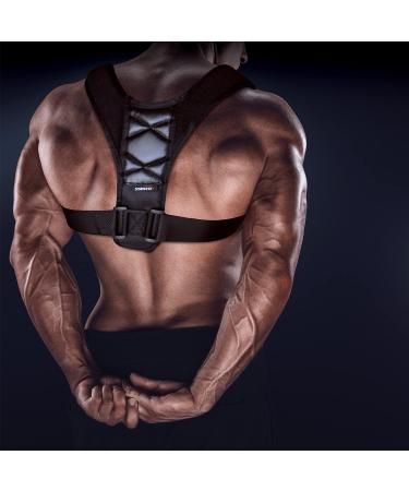 Stayfit Posture Corrector: Adjustable Unisex Back Brace for Upper Back Pain Relief and Support - Spine Neck Straightener Strap in Black - Buy Online on GoSupps.com