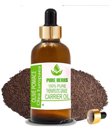 Pure Herbs Olive Pomace Oil (Olea euroaea) Pure and Natural Therapeutic Carrier Oils with Dropper (30ml)