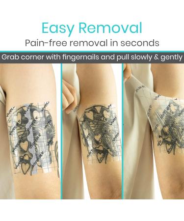 ViveCare Tattoo Aftercare Bandage Dressing 2 - Waterproof Transparent Wrap with Adherent Patches - 10 Yards Roll for Shower and Swim - Buy Online on GoSupps.com