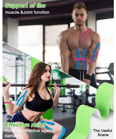 Buy Tidevan 6 Roles Kinesiology Tape (5m x 5cm) - Waterproof & Skin-Friendly Sports Tape for Knees Shoulders & Elbows | Includes Special Scissors - Buy Online on GoSupps.com
