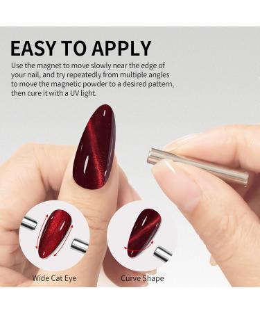 MAYCHAO 15ML Cat Eye Gel Nail Polish 1Pc Burgundy Cat Eye Nail Polish with Magnet Soak off Holographic Magnetic Gel Polish for Nail Art Manicure Salon DIY at Home 0.5 OZ - Buy Online on GoSupps.com