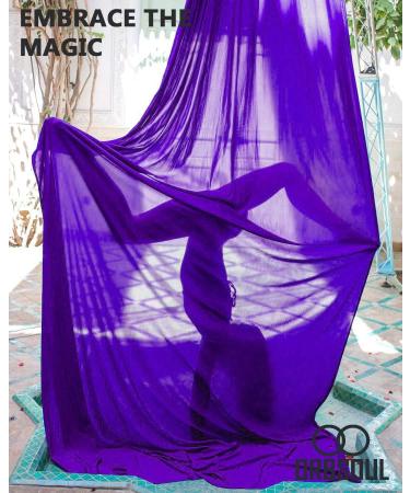 Orbsoul Aerial Silks & Yoga Hammock (Professional Grade) | Premium 100% Nylon Tricot Fabric | Full Rigging Hardware & Easy Set-up Guide | Crown Jewel - Buy Online on GoSupps.com