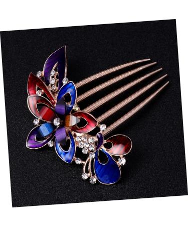 FOYTOKI Decorative Hair Combs Wedding Hair Rhinestone Hair Combs for Women Fashion Jewelry for Women Bridal Hair Comb Flower Crystal Bride Clip Hair Fork Clip Dense Bridesmaid Hair Piece
