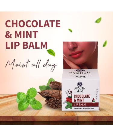 Chocolate & Mint Lip Balm for Men & Women | Nourishing Vitamin E Balm for Chapped Lips | Heals Dry Cracked Lips | Moisturizer with Almond & Olive Oil (10gm - Buy Online on GoSupps.com