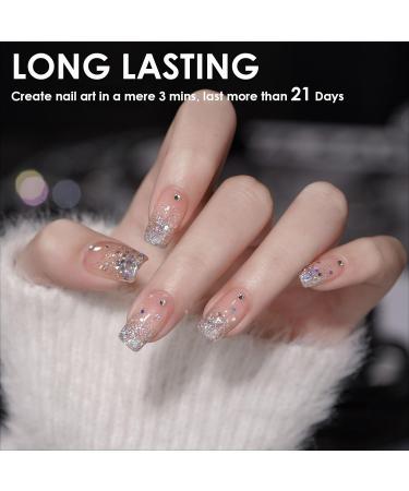 DMQ Glitter Nail Polish Silver Sequins Flash Shinny Nail Varnish - Quick Drying & Long Lasting Nail Polish Gel - No Need Baking Nail Gel for Women Girls DIY Nail Art at Home - Buy Online on GoSupps.com