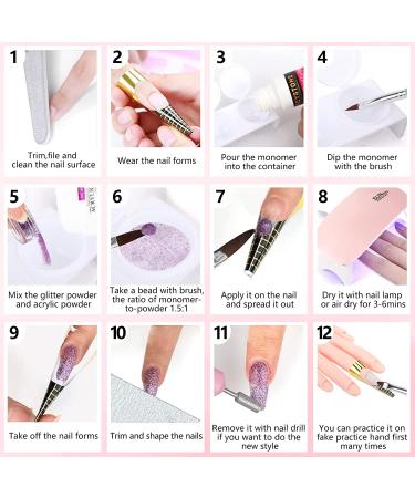 Flexible Nail Practice Hand Kit with Nail Drill, Dryer Lamp & Acrylic Powder - Beginner's Fake Nail Training Set - Buy Online on GoSupps.com