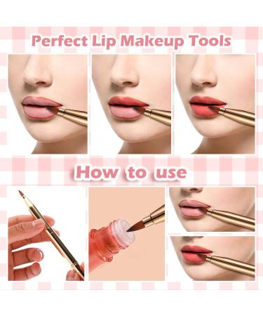 WLLHYF Professional Double Sided Retractable Lip Brush - Portable Travel Lip Makeup Applicator for Women and Girls (Gold) - Buy Online on GoSupps.com
