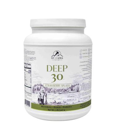 Mt. Capra Deep 30 | Meal Replacement Shake, Goat Protein Powder with Grass-Fed Whey Protein, Casein Protein, Minerals, and BC-30 Probiotics | Strawberry Splash | 30 Servings - 2 Pounds