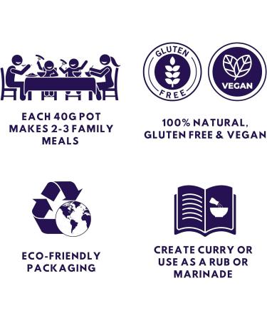 Spice Pots Rogan Josh Curry Powder - 100% Natural & Gluten Free - Vegan Blend (Medium Heat) - 80g Pot - Buy Online on GoSupps.com