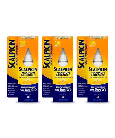 Scalpicin Max Strength Scalp Itch Treatment 1.5 Ounce (Pack of 3)