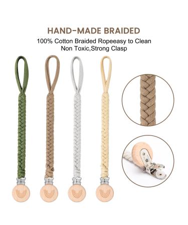 ClDy Baby Pacifier Chain Clip - 4 Pack Fabric Pacifier Straps & Cup Holder for Strollers Car Seats & Baby Carriers - Buy Online on GoSupps.com