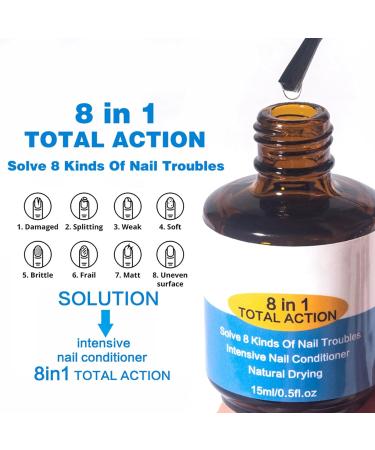ASMAYSA Nail Strengthening Treatment-Nail Therapy-8 in 1 Total Action Concentrated Hardening & Strengthening Polish Nail Serum Nail Growth Activator Nail Repair Weak Thin Soft Peeling Nails - Buy Online on GoSupps.com