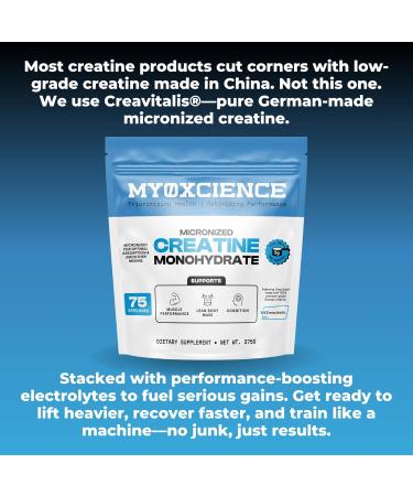 MYOXCIENCE Micronized Creavitalis Creatine | The World s Purest Micronized Form of Creatine Monohydrate | Supports Muscle Performance Lean Body Mass & Cognition | 75 Servings - Buy Online on GoSupps.com