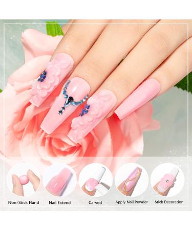 Clear Pink Solid Builder Gel for Nail Extension - Dual Form Flower Nail Art - 14g - Non-Stick & Hard Gel - DIY Nail Salon at Home - Buy Online on GoSupps.com