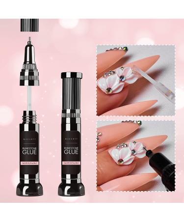 Makartt Updated Nail Rhinestone Glue Gel with Brush&Pen tip 2pcs Clear Nail Glue Precision Pen Super Strong Adhesive Nail Art Glue Gel for Nail Decorations For Tiny Nail Rhinestones - Buy Online on GoSupps.com