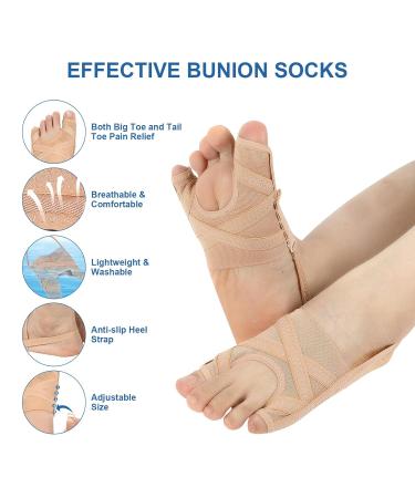 Plantarelief Hallux Valgus Corrector - Toe Correction Socks & Bandage for Great Toe Pain Relief - 1 Pair - Buy Online on GoSupps.com