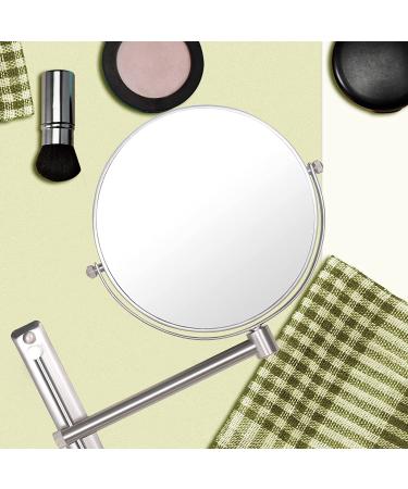 Nicesail 8 Inch Double-Sided Shower Shaving Mirror with 5X Magnification - Brush Nickel Finish - Buy Online on GoSupps.com