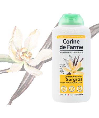 Corine de Farme - Shower Cream with Vanilla Extract - pH Neutral Natural Origin - Dermatological Control - 100% Made in France - 500 ml - Buy Online on GoSupps.com